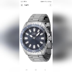 Invicta Silver and Blue Men's Watch